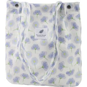 Women Floral Imported Corduroy Small Canvas Shoulder Handy Inner Pocket Tote Bag